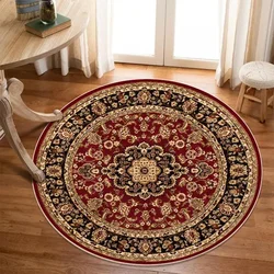 Persian Bohemia Luxury Pattern Round Carpet Washable Decoration Home Light Rug Bedroom Chair Mat Retro Carpets for Living Room