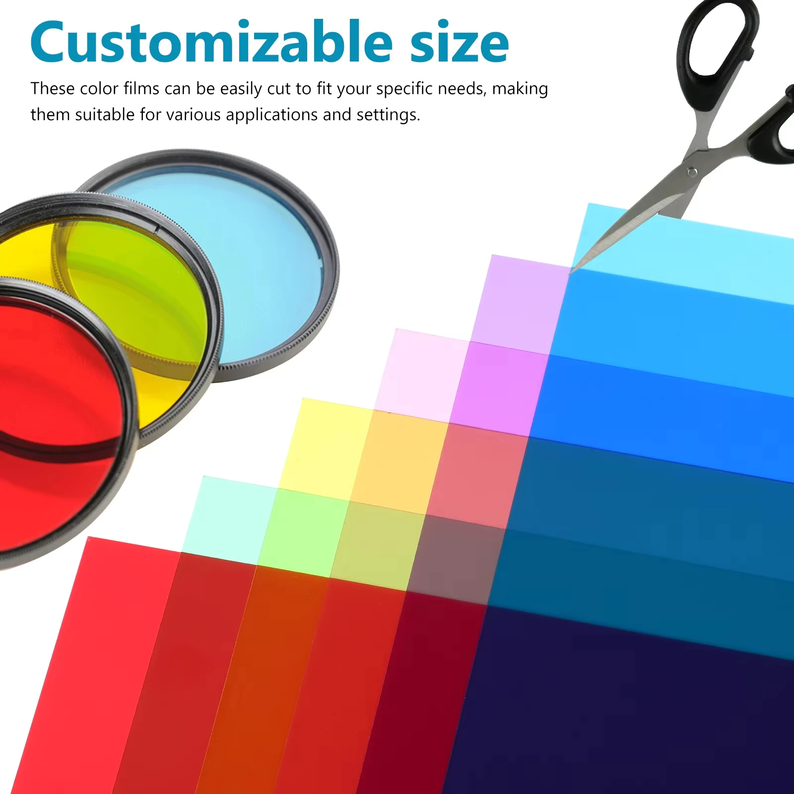 Thick 0.3mm A4 PVC colored translucent Sheet Correction Colored Overlays Film Lighting Gel Filter For Photography Kit Filters