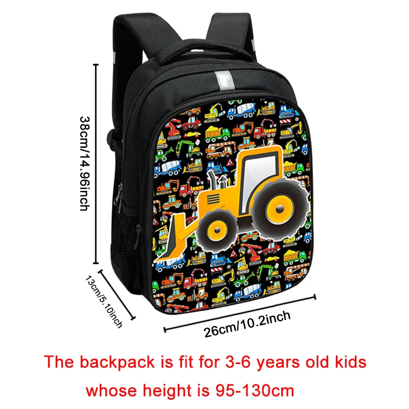 Cute Excavator Bulldozer Fire Truck Backpack Children School Bags Kids Daypack Baby Kindergarten Backpacks Book Bag Gift