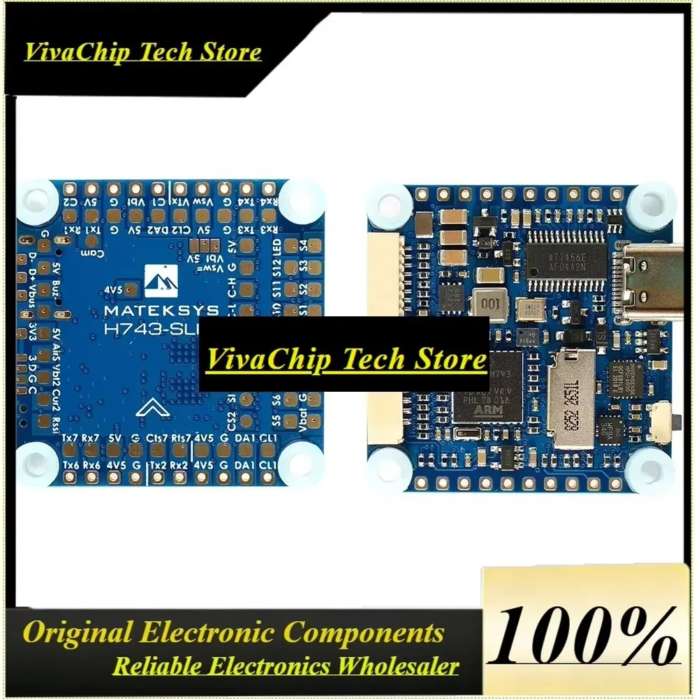 VivaCSFor Matek H743 SLIM V3 M32H743VIT6 BEC ICM20602 Baro Blackbox 2-8S F7 Flight Controller 30.5x30.5mm For FPV Drone RC Mode