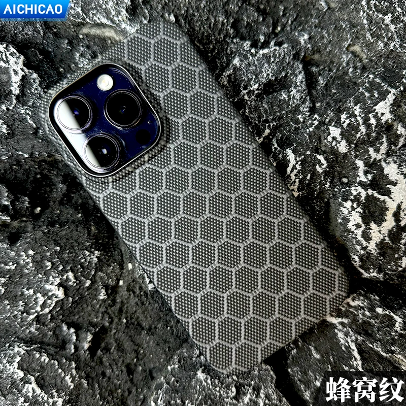 ACC-Real Carbon Fiber with Magsafe Phone Case For iPhone 16Pro Aramid Fiber Ultra-Thin No Case Feel  for iphone 16Promax Shell