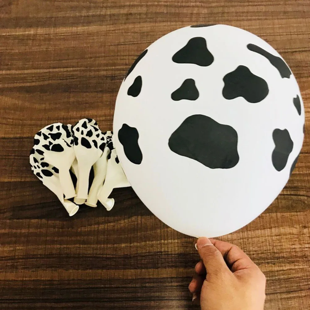 

72Pcs Cow Printing Black and White Latex Balloons 12 Inches Ideal Farm Theme Party Festival Birthday Decoration Photo Props