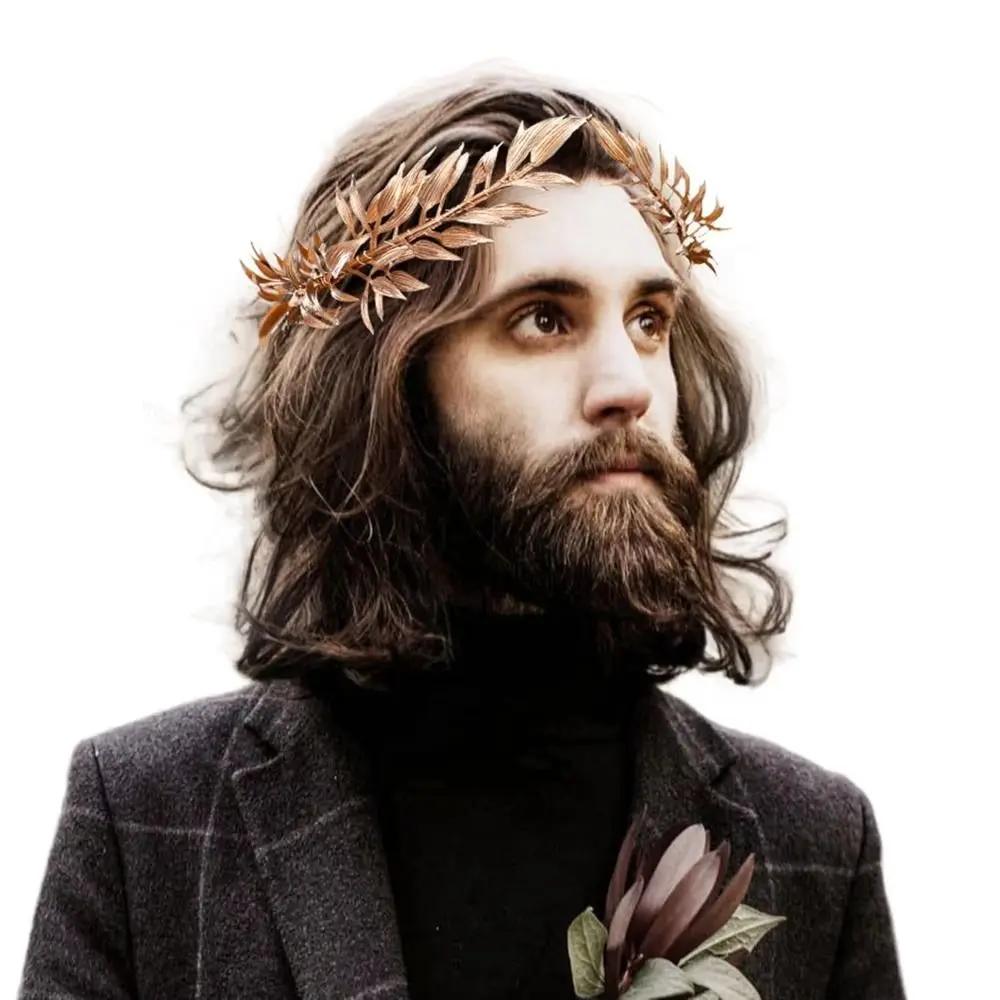 

Fashion Unisex Greek Laurel Crown Adjustable Gold Royal King’s Headband Elven Circlet for King Men Adult Renaissance Toga Cospay