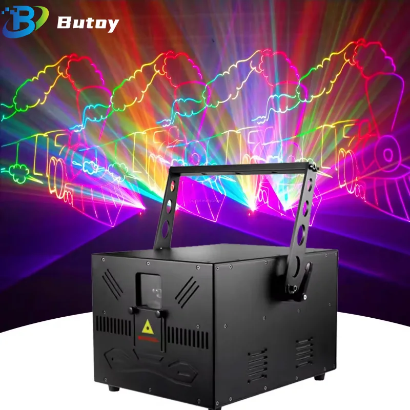 

10W 3D Animation Laser Light Scanner DMX512 RGB Full-color Stage Lighting Effect Projector For DJ Disco Party Nightclub Concert