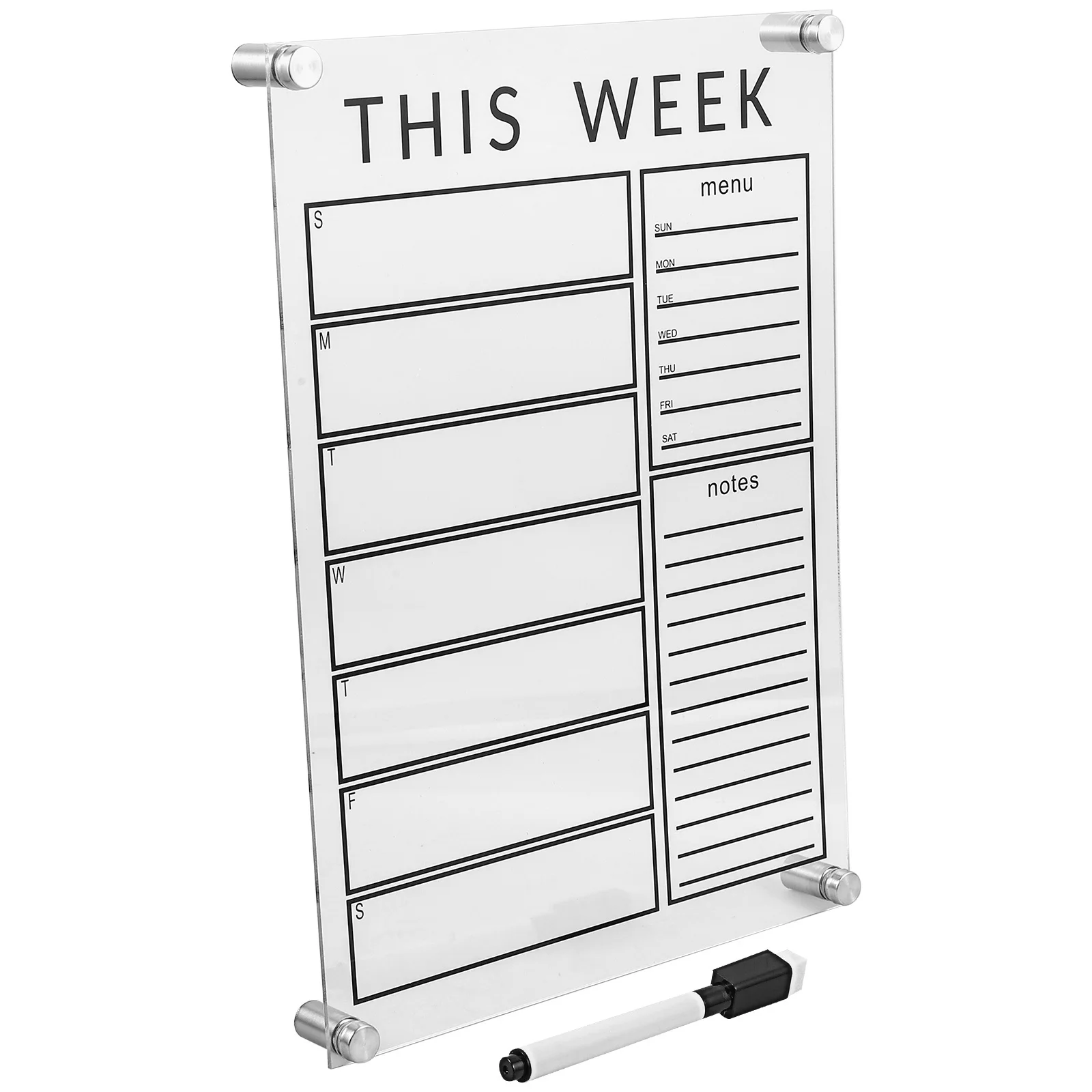 لوحة مذكرة مجموعة واحدة من لوحة عرض الخطة الأسبوعية القابلة للمسح، محمولة خفيفة الوزن للمنزل والمكتب يستخدم الطلاب وضعًا مستقرًا #2