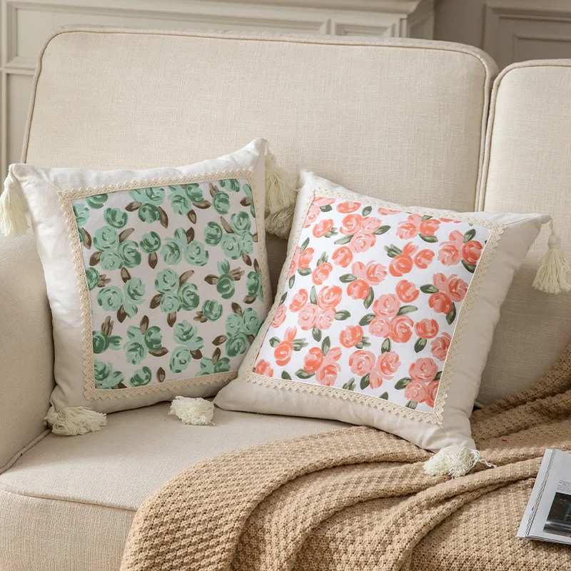 

Домашняя высококачественная подушка в кремовом стиле с бахромой для гостиной, балкона, дивана, подушка для спинки сиденья на окно, подушка для изголовья спальни