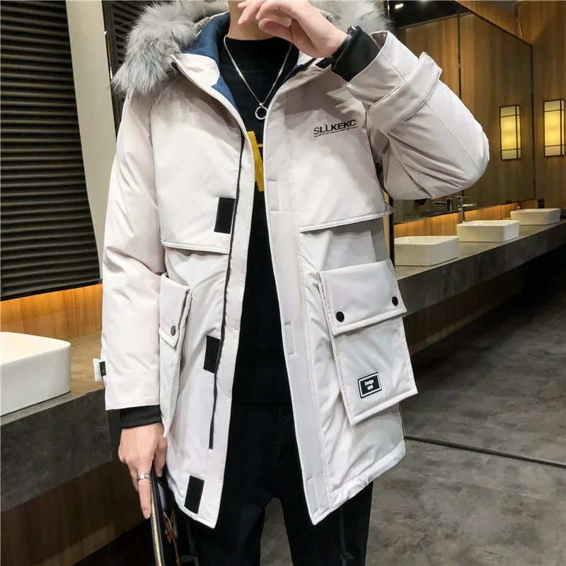 Winter Men Warm Parkas with Fur Collar Outdoor Sports Coat Mens Casual Windproof Hoodie Coats Jackets jaqueta masculina inverno