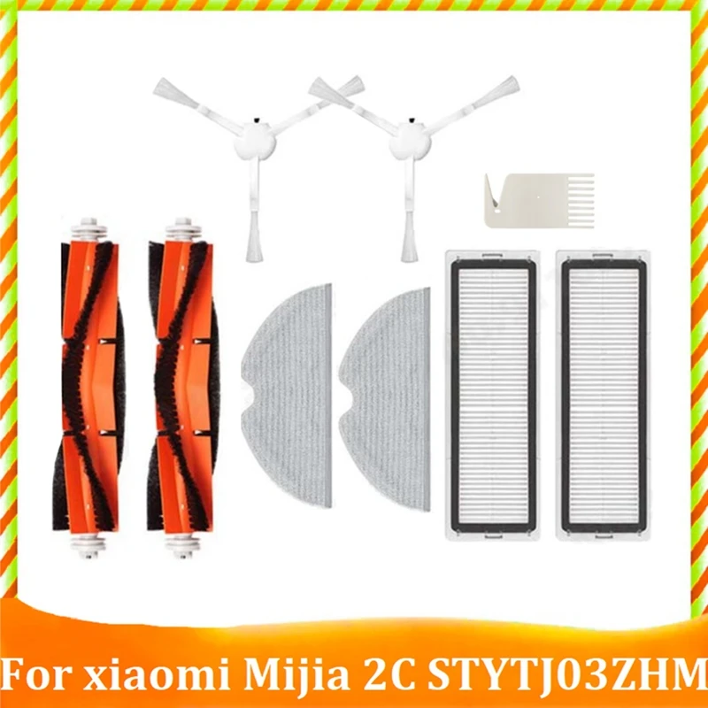 9Pcs For Xiaomi Mi Robot Vacuum Mop 2C STYTJ03ZHM Mijia Robot Vacuum Cleaner Main Side Brush Filter Mop Cloth