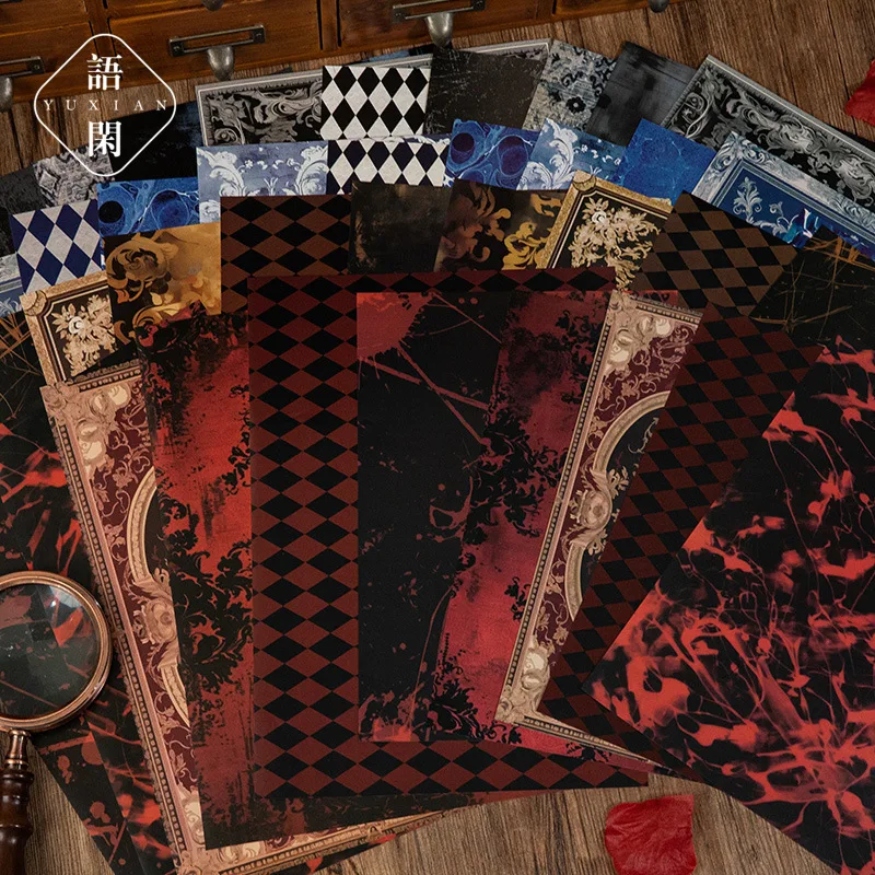 

10 шт./лот, большой размер, ретро материал, фон, декоративная бумага, черная сказка, серия, коллаж, мусорный журнал, сделай сам, альбом для вырезок