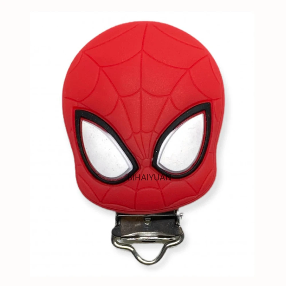1 Uds. Clip de silicona de superhéroe spiderman, Clips de cadena de chupete DIY para bebé, accesorios de joyería de juguete