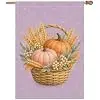 NGZ Pastel Pumpkin Wheat Basket Garden Flag 28X40 Inch Linen Double Sided Flag for Fall llz