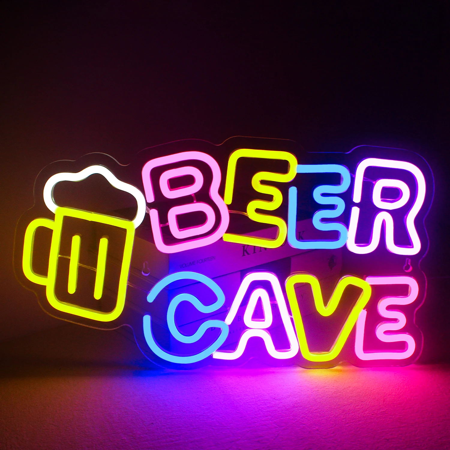 

Beer Cave Neon Sign For Wall Decor Bar Pub Shop Room Decoration Colorful Led Lights Dimmable Home Birthday Party Art Signs Lamp