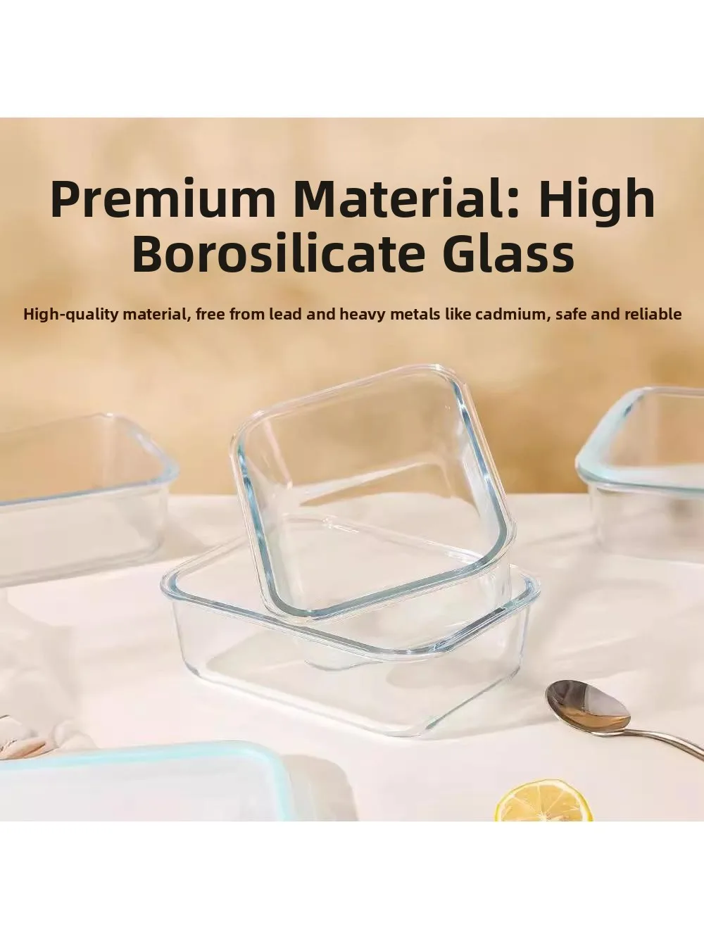 

High Borosilicate Glass Microwave Safe Large Capacity Lunch Box Refrigerator Sealed Freshness Preservation Food Grade Container