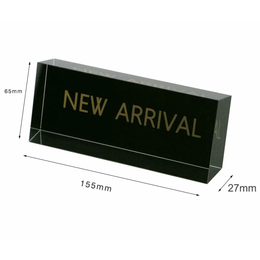 New Arrival Clear Plate Slant Sign Plate Stand Acrylic Block Back Black For Table Shelf Desk Top Display Advertising Letters