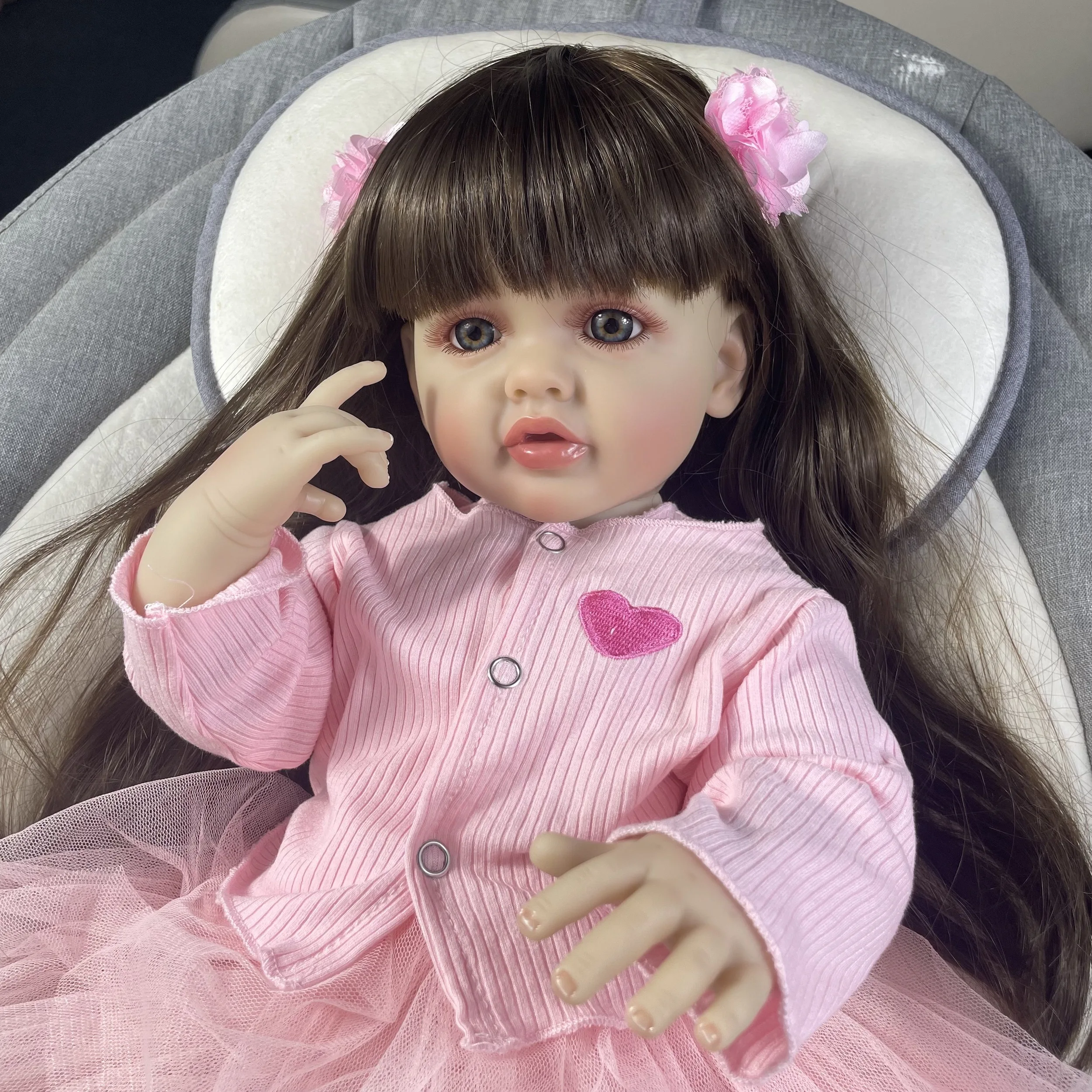 MRB 55CM Finished Reborn Doll Full Silicone Vinyl Girl Body Washable Betty Princess Toddler Bebe Birthday Christmas Gift