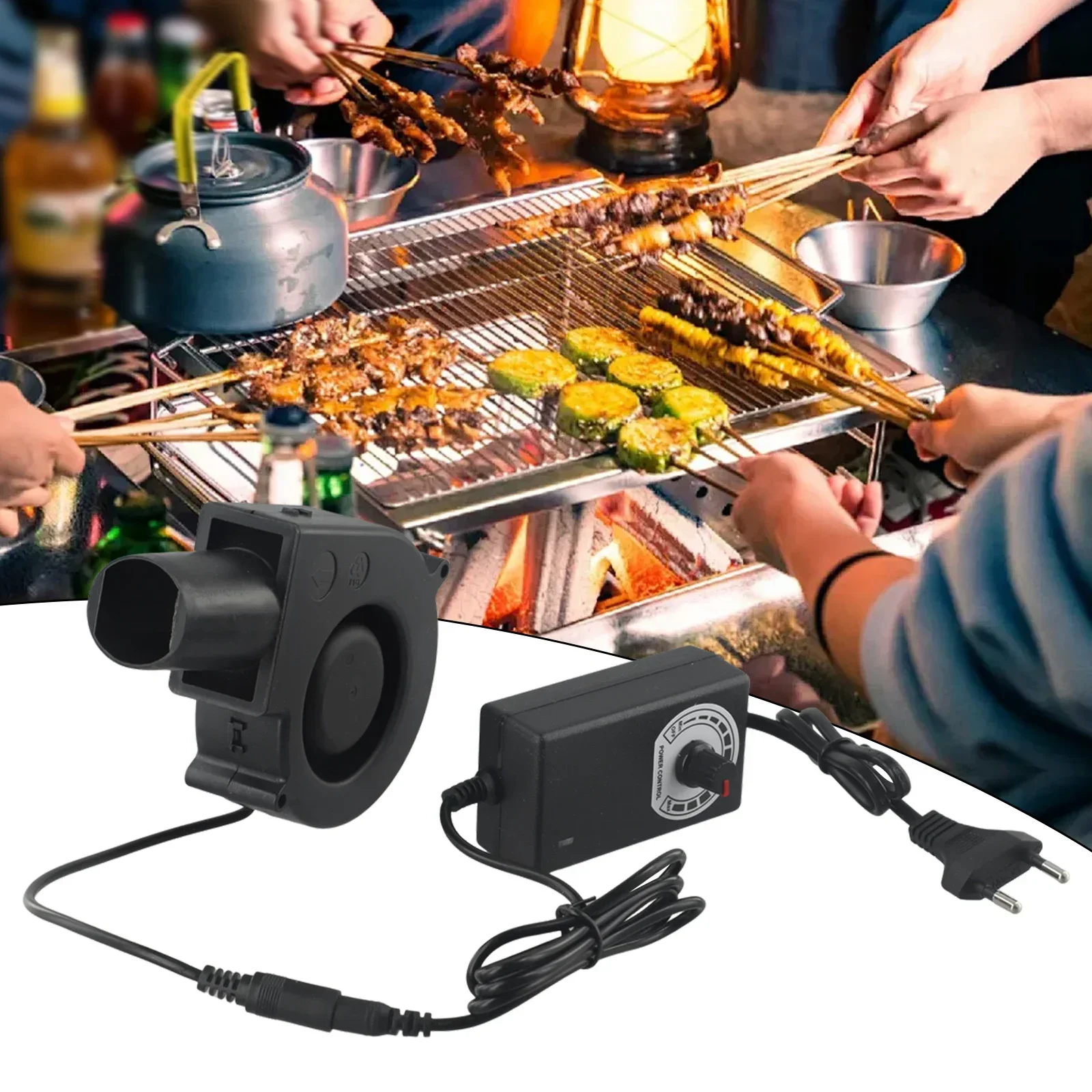 9733 Turbo Blower Adjustable 97mm Blower Fan For BBQ Heater Blower Air Blower Cooking Portable Machine BBQ Camping Supplies