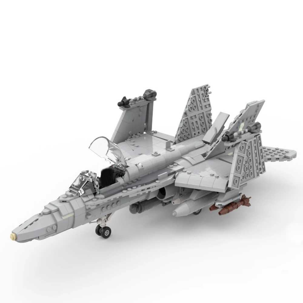 WW2 군사 MOC F/A-18C 호넷 항공기 모델, DIY 창의적인 아이디어, 하이테크 어린이 장난감 선물, 전투기 비행기 블록, 1055 개, 신제품