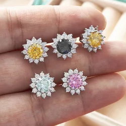 Flower shape 1CTX2 Moissanite Earrings for Women Lab Grown Diamond Ear Studs 925 Sterling Silver Fine Jewelry Gift