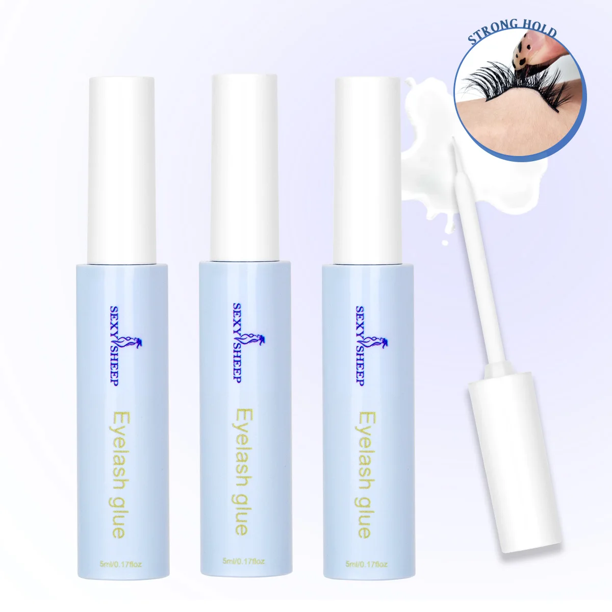 Langlebiger, superstarker Streifen-Kleber für falsche Wimpern, wasserfest, schnell trocknend, für Wimpern, Wimpernkleber