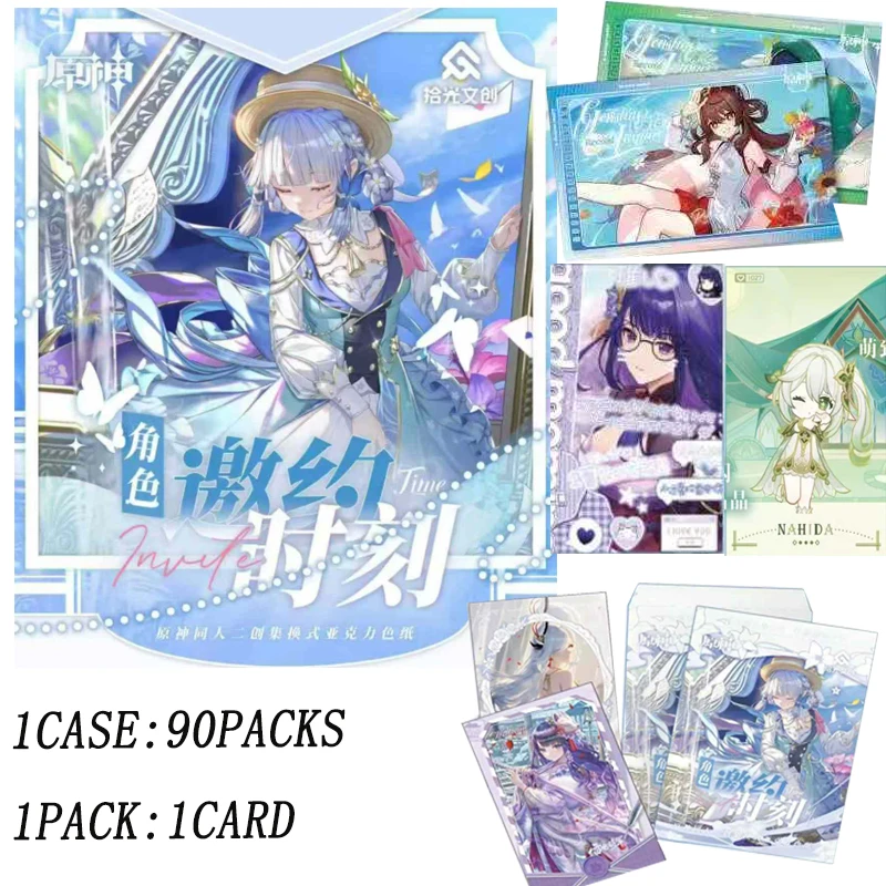 

90Pcs/Genshin Impact A6 Acrylic Standees Series 1 Premium Collectible Set With Holographic Art Official Teyvat Characters