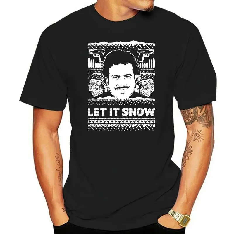 HAASE UNLIMITED Men's Let It Snow Pablo Escobar T-shirt