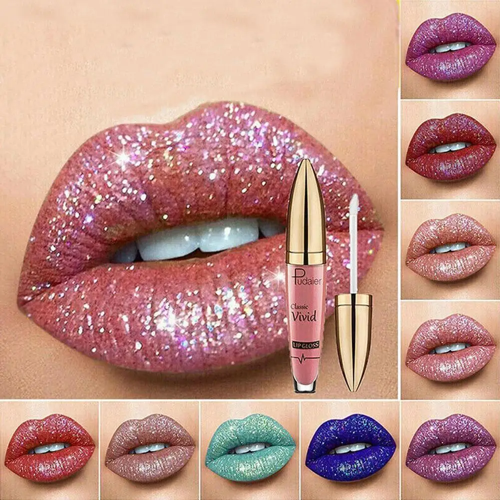 18 colori Diamond Lipstick per le donne Long Lasting Matte Glitter Liquid Lipstick Diamond Shiny Lip Gloss Waterproof Lip Make Z0V6