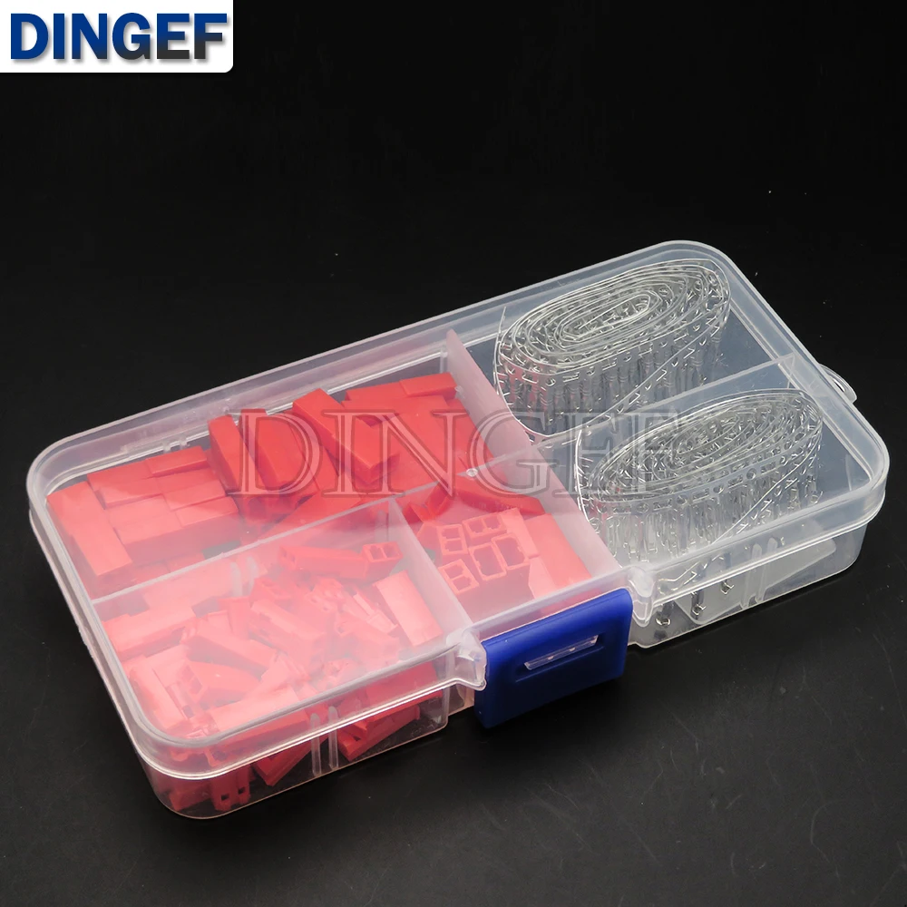 50Set 2.54Mm Jst Syp 2P 2Pin Vrouwelijke & Mannelijke Rode Plug Behuizing Crimp Terminal Connector Kit JST-SYP-2A voor Rc Lipo Batterij