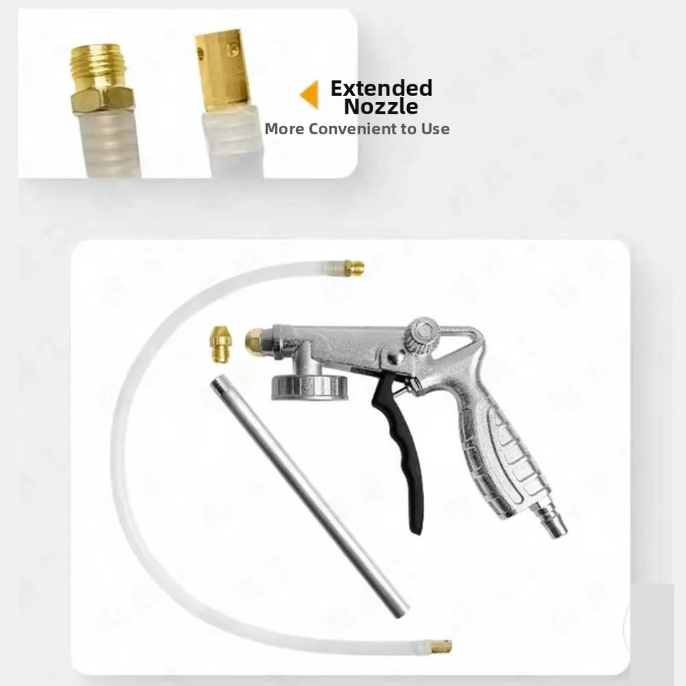 Adjustable Pneumatic Spraying Device with Steel Body for Vehicle Chassis and Dual Connector for Cleaning Efficiency