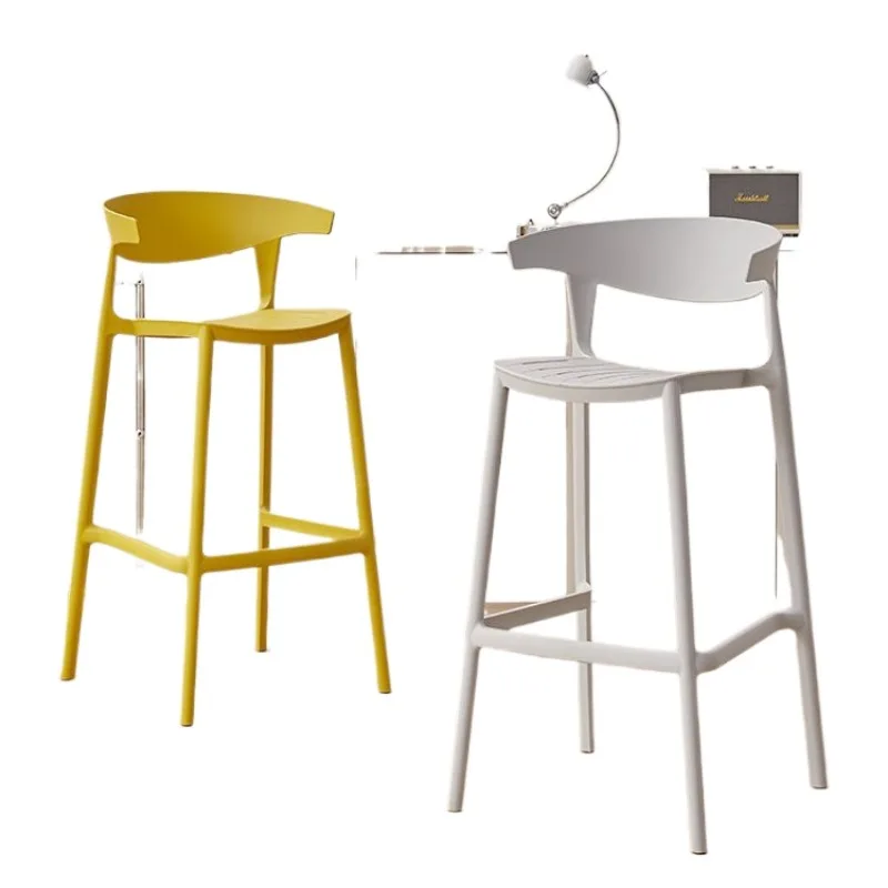 

Modern minimalist plastic back bar chair