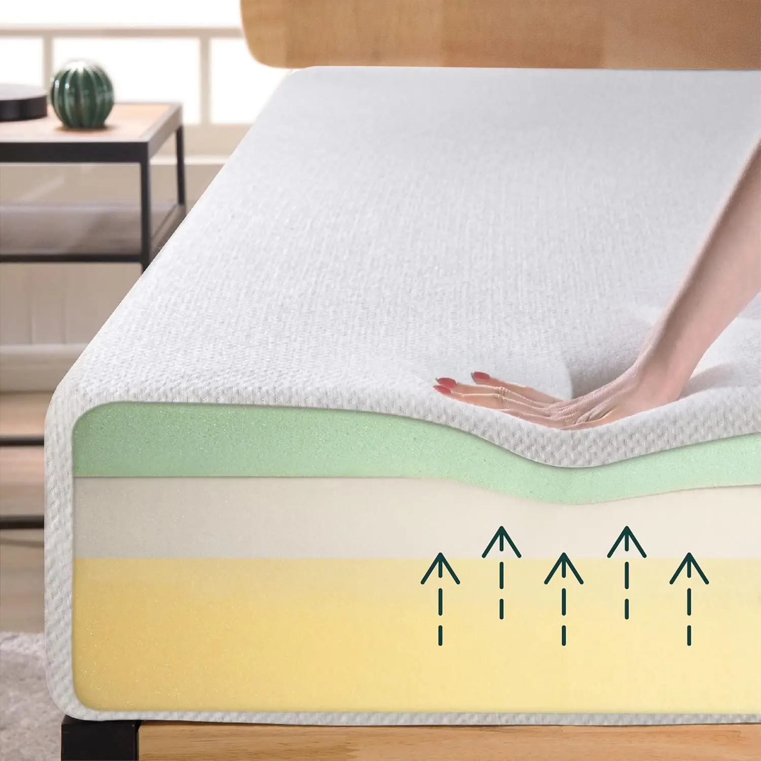 مرتبة Ultima Memory Foam مقاس 8 بوصة، مزدوجة، خالية من الألياف الزجاجية، تخفيف الضغط، معتمدة من CertiPUR-US، مرتبة في صندوق، أبيض