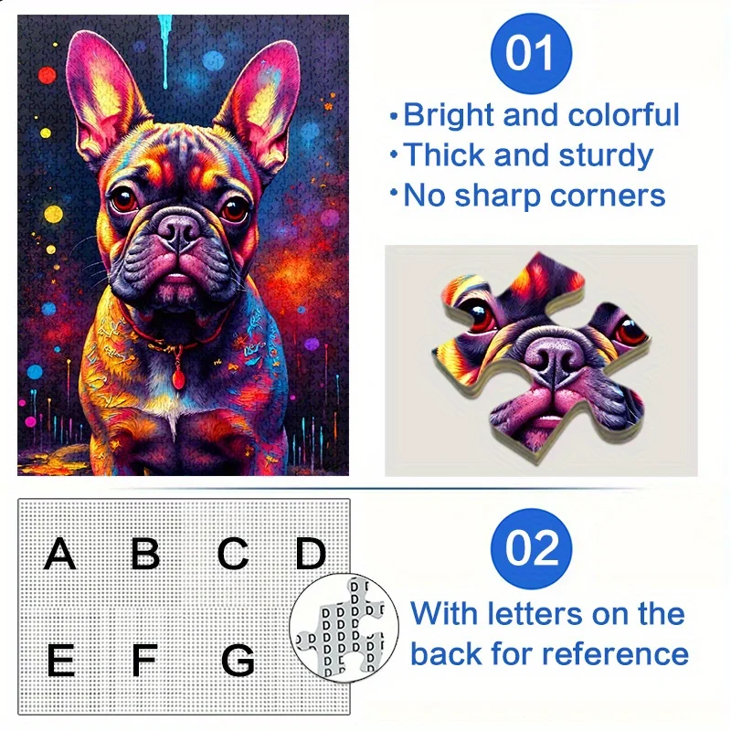 จิ๊กซอว์กระดาษรูปสุนัขเรนโบว์ดูเดิล 1000 ชิ้น ของเล่นจิ๊กซอว์ขนาดใหญ่สำหรับผู้ใหญ่ เกมเสริมสร้างความสัมพันธ์ในครอบครัว ของตกแต่ง DIY ฝึกสมอง