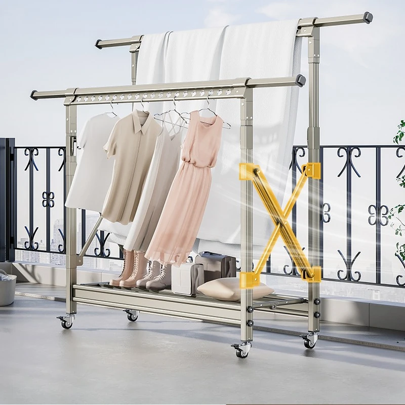 

Folding drying rack, floor, balcony, household, lifting, telescopic, outdoor, mobile quilt drying artifact