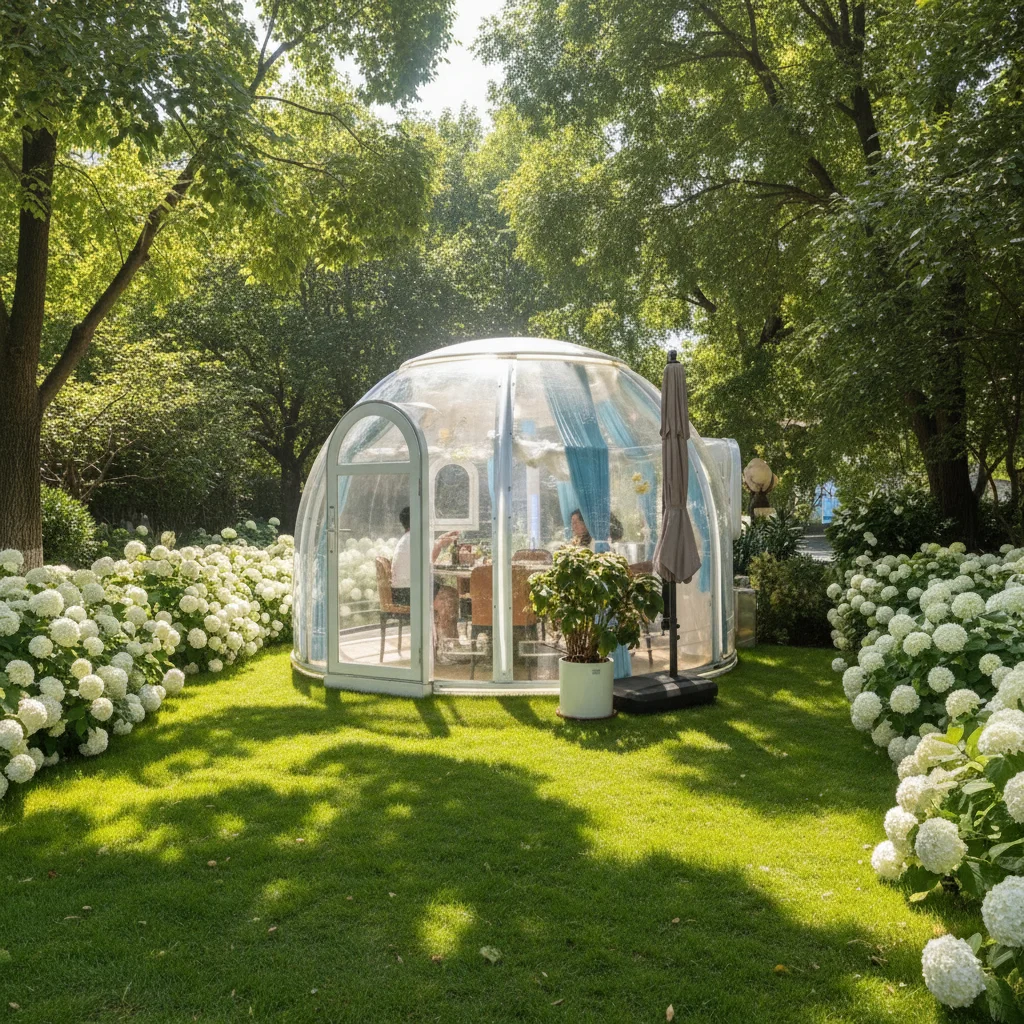 Customizable Starry Sky Room Multi Dome Cluster Connecting Hub for Glamping Village Resort Hotel Complex 6m 7m 8m for Tourism