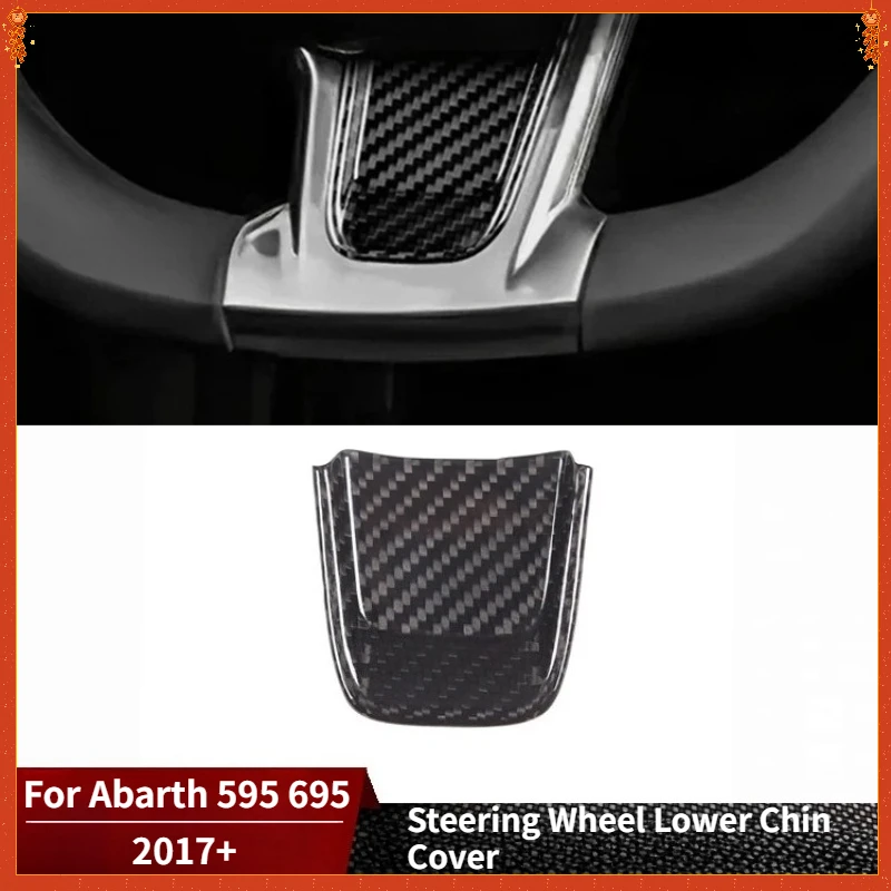 

For Fiat For Abarth 595 695 Dry Carbon Fiber 2017+ Interior Steering Wheel Lower Chin Cover Decoration Modification Accessories