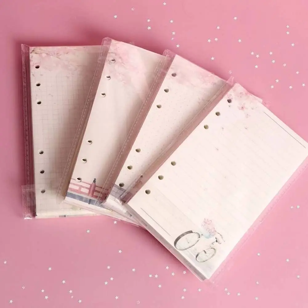 Imagem -03 - Notebook Binder com Refill Line Pages Folhas Soltas Notebook Inner Pages a6 Sakura e Cat Binder 80 Folhas