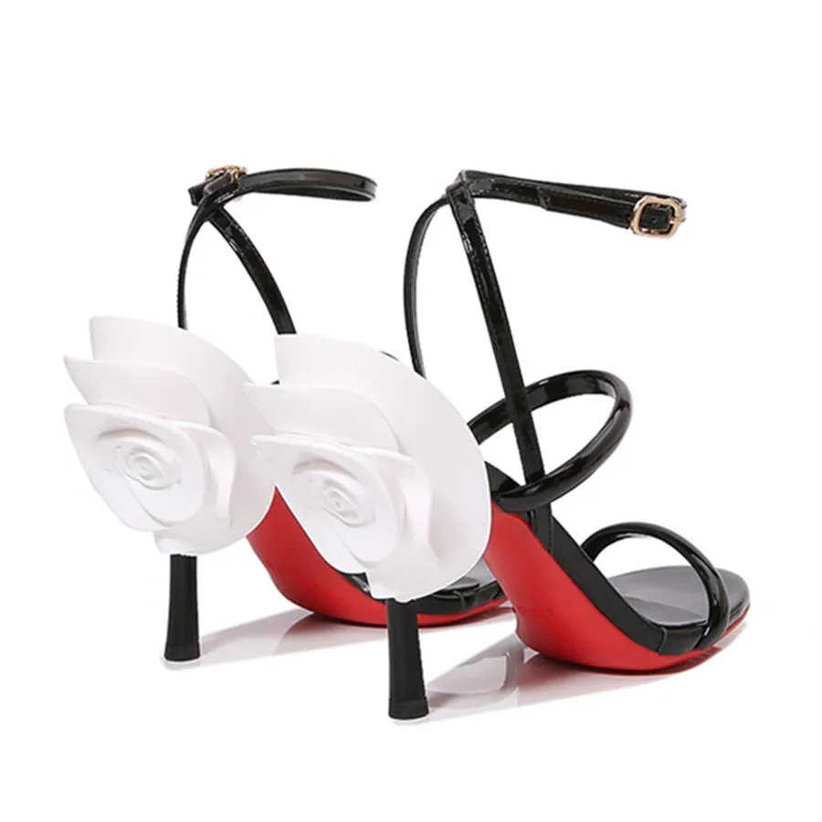 

2023 летние женские сандалии с цветочным декором, туфли-гладиаторы на высоком каблуке 10 см с ремешком на щиколотке, платье для выпускного вечера, свадебные туфли-лодочки, пикантная женская обувь