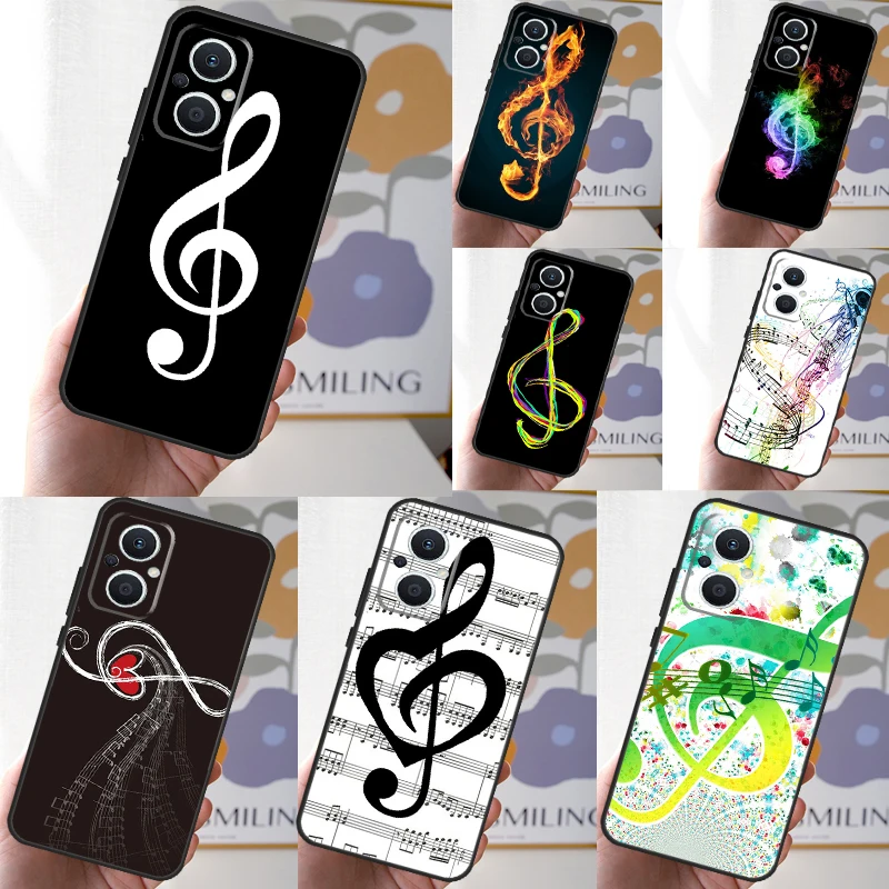 Music Note Musical Treble Clef Case For OPPO Reno 8T 4Z 5Z 11F 10 11 Pro 5 6 7 8 Lite OPPO Find X2 X3 X6 Pro X5 Lite Cover