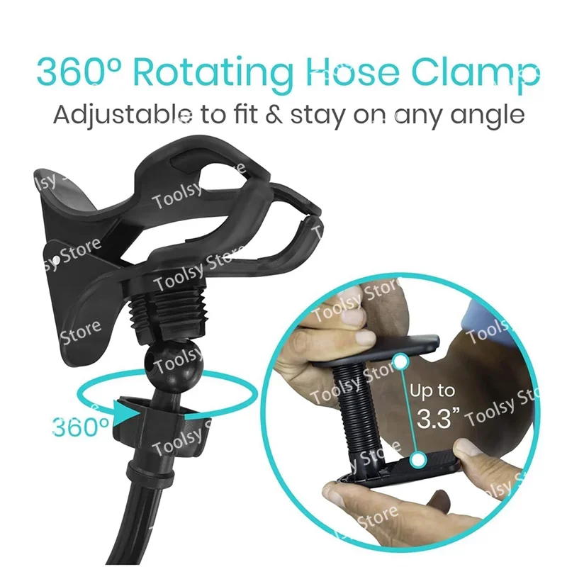 CPAP Hose Holder Hanger With Clamp-For Bed Mounting-Prevents Tube Leakage-Holding Accessories For CPAP Stand Tubing