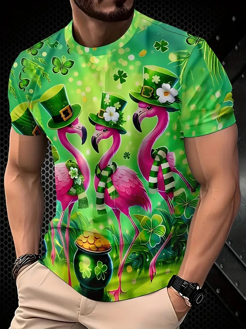 الأيرلندية خمر سانت باتريك يوم رجل تي شيرت سانت باتي يوم البرسيم الأخضر ثلاثية الأبعاد تي شيرت مطبوع المألوف عادية بلوزات مستديرة العنق Chilren