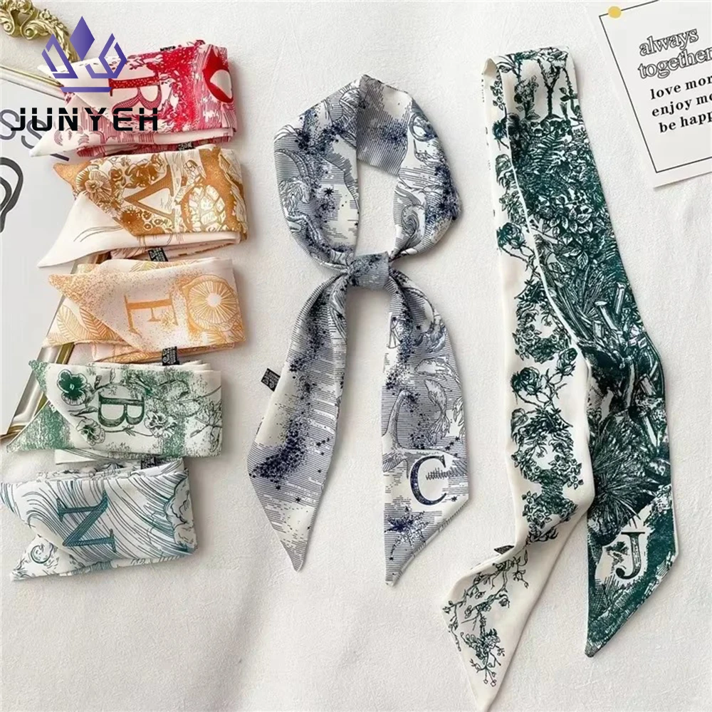 

Дешевая сумка с 26 буквами, шарф, саржевые шелковые шарфы, женский новый шейный платок, повязка на голову, платок