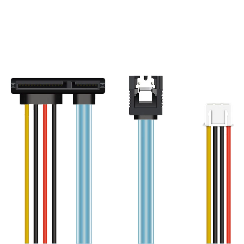 SATA 7 + 15 عكس الكوع بيانات سلك الطاقة 2.0/2.54/3.96 4pin الصغيرة كابل القرص الصلب PH2.0/XH2.54/VH3.96 كابل نقل البيانات 15Pin