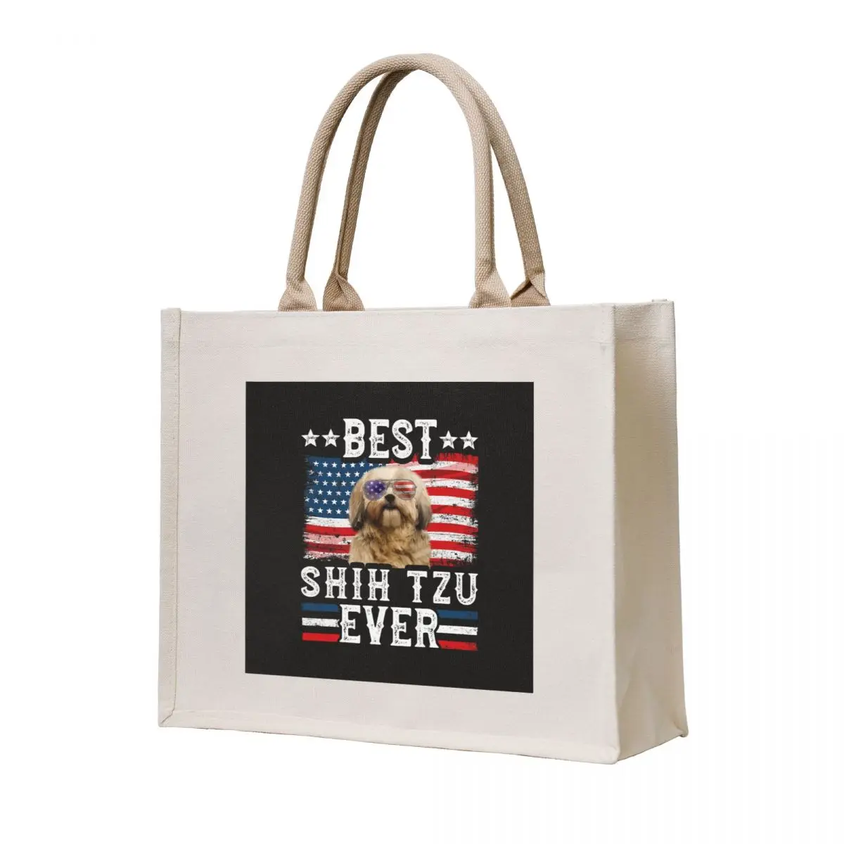 

Best Shih Tzu Ever American Flag 4th Of July Tote Bag Canvas bag free delivery bags hand bag ladies