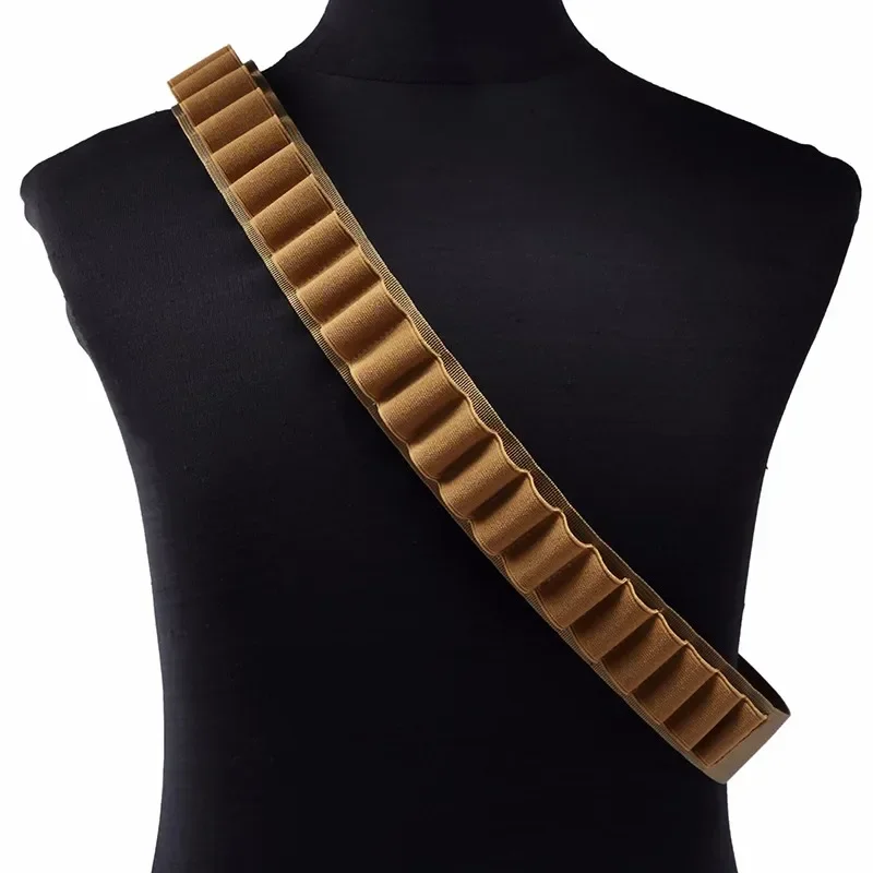 Hunting Tactical 27 Shotgun Shell 12 GA Gauge Bandolier Belt Ammo Holder Shotgun Cartridge Belt Airsoft Accessory