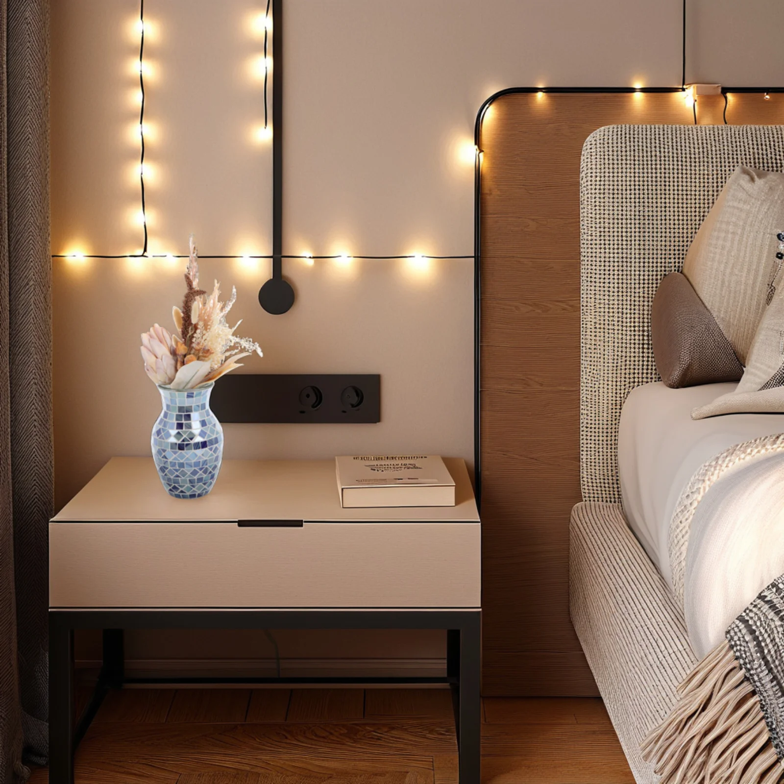 

Crackle Glass Flower Vase Modern Decorative Holder Living Room Table Centerpiece Unique Vase Decorative Vases for Home Decor