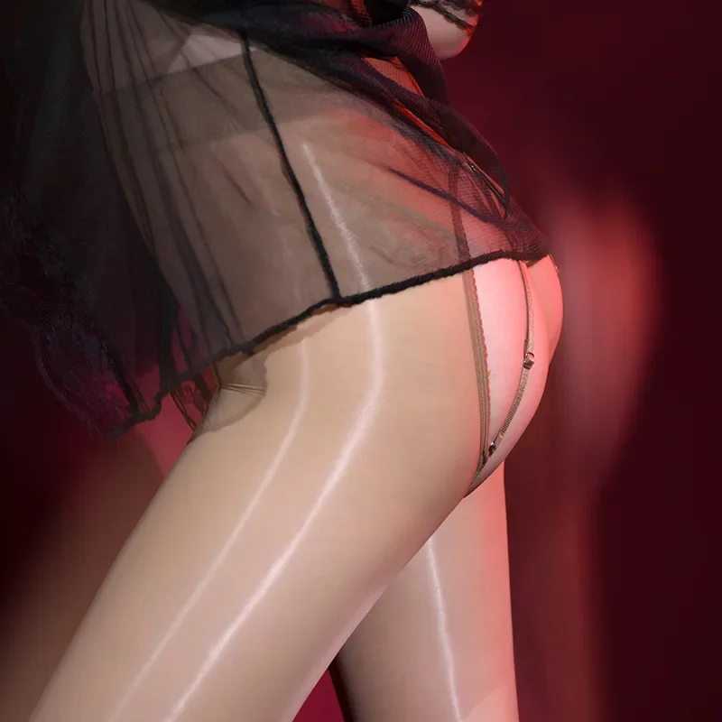 

Женские чулки, масляные блестящие глянцевые колготки с открытой промежностью и съемным подвязками, большие размеры, ультра эластичные прозрачные чулки