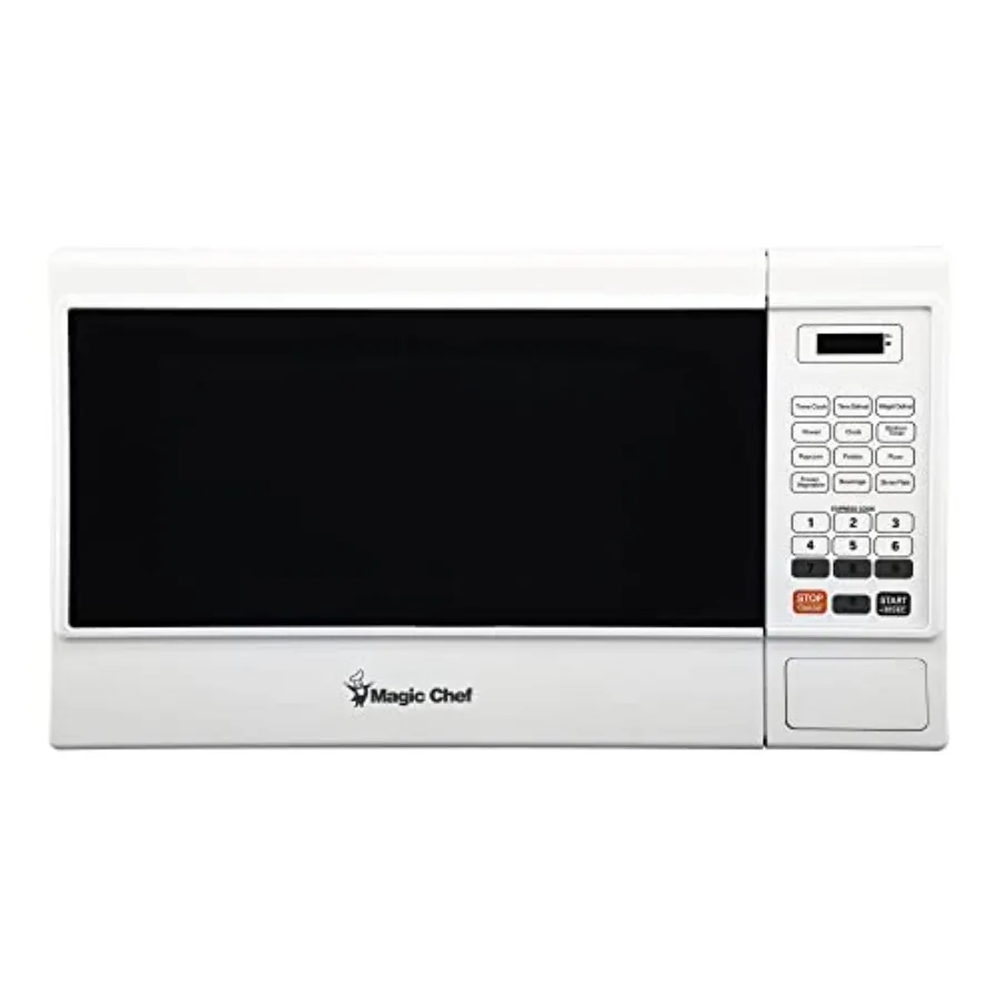 

1.3 cu. ft. Countertop Microwave Oven in White for Kitchen Use Stainless Steel Interior Silver Accents Compact Design with Digi