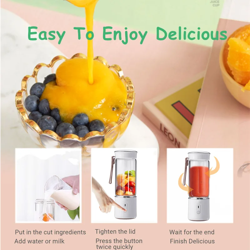 500ml USB Portable Juicer Mixer Electric Mini Blender Fruit Vegetables Quick juicing Kitchen Food Processor Fitness Travel