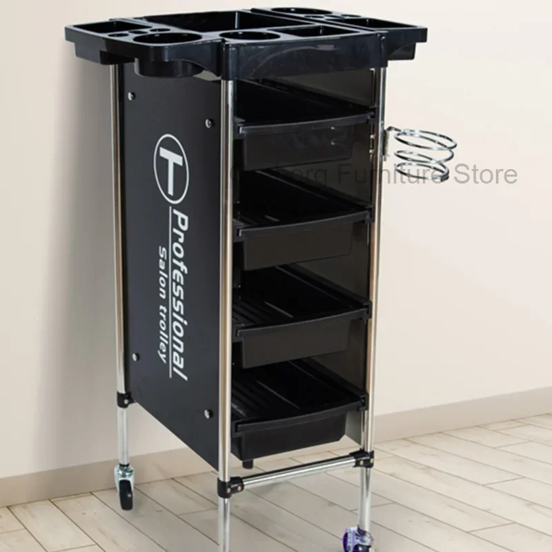 

Italian Style Multifunctional Trolley Modern Designer Beauty Salon Trolley Storable Barber Shop Furniture Skjuta En Vagn HBSC