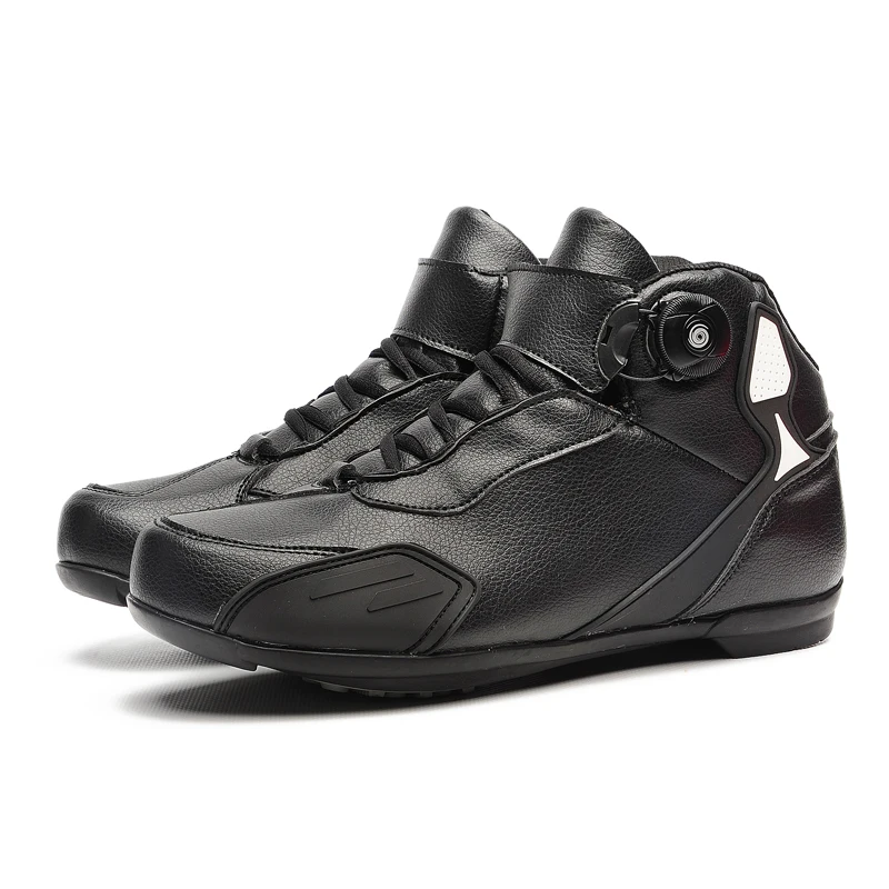 

Black Motorcycle Shoes Off-road Adventure Low Boots Retro Riding Shoes Rubber Sole Waterproof Motorcyclist Shoes for Men