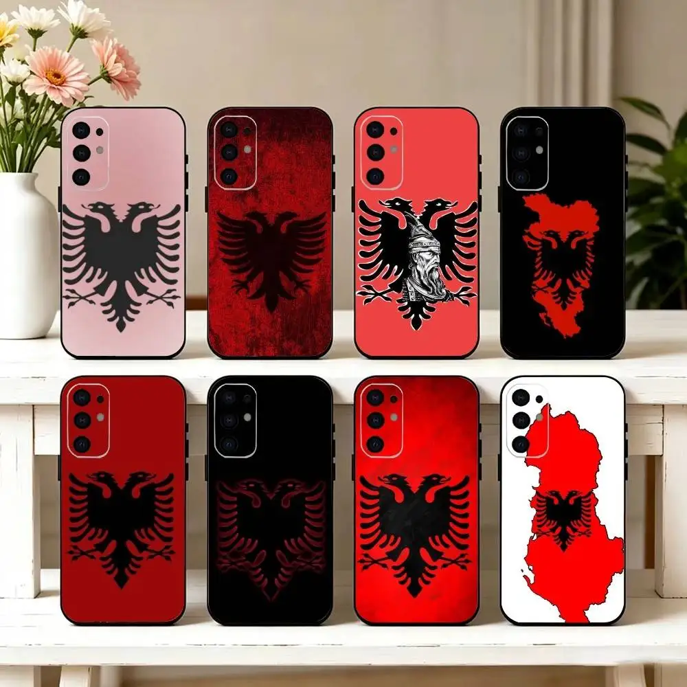 Land of Eagles Albanian flag Phone Case Black Silicone Soft For Samsung S25,S24,S21,S22,S23,S30,Ultra,S20,Plus,Fe,Lite
